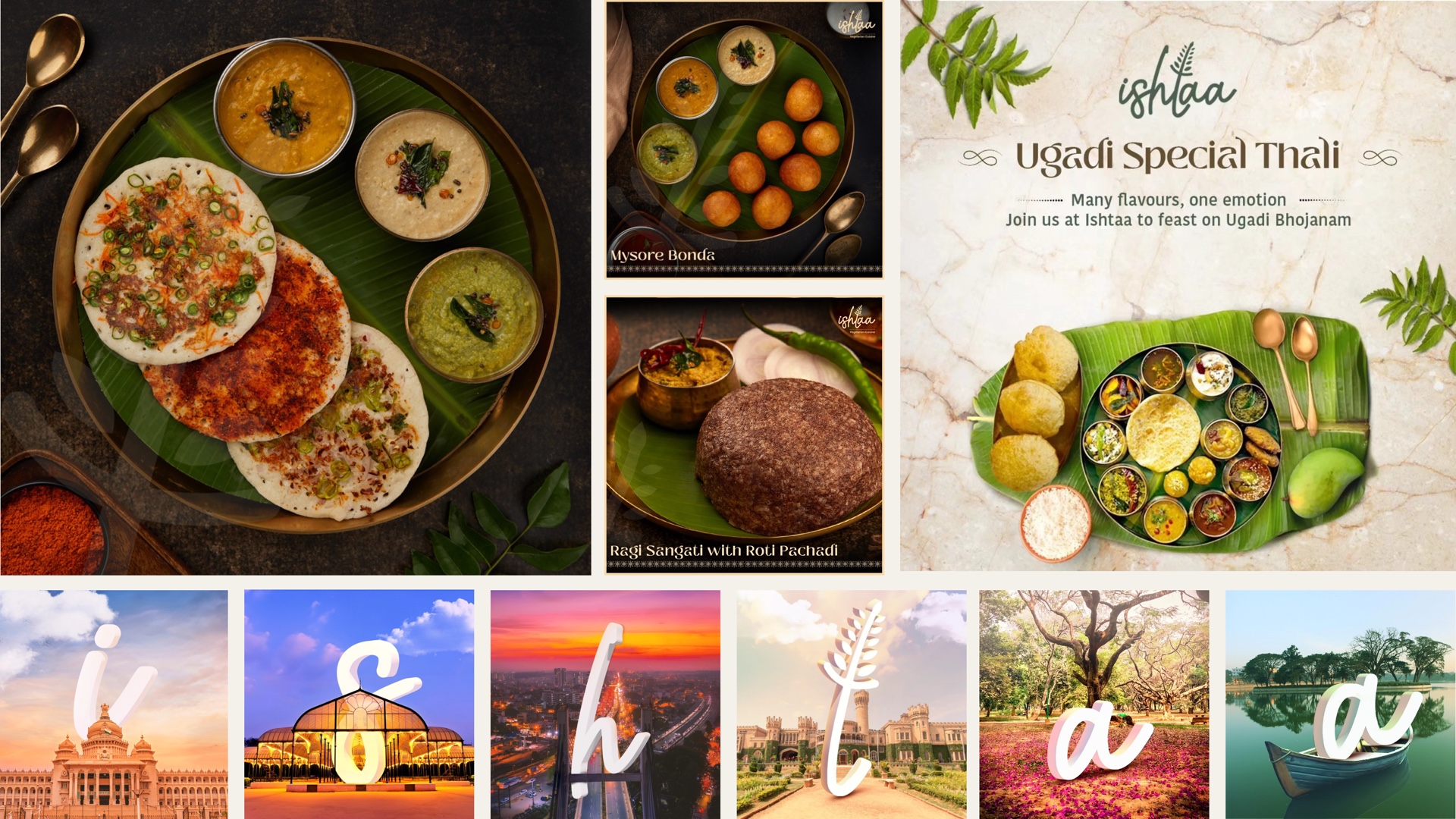 Ishtaa food, campaign design and city launch project collage